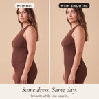 Same dress, same day: without and with SMOOTHE